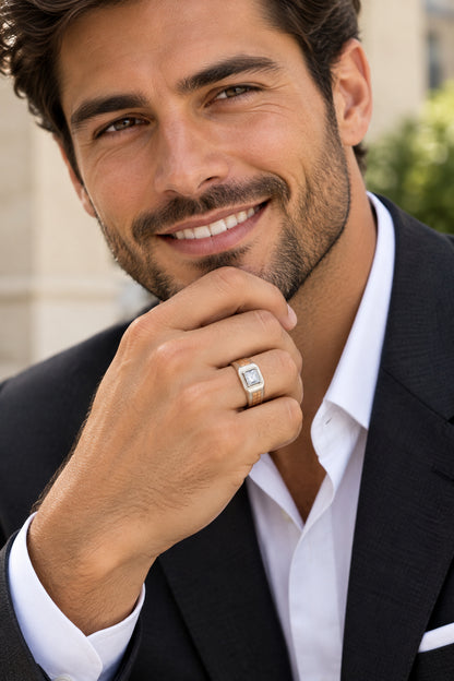 Royal Grid Silver Ring