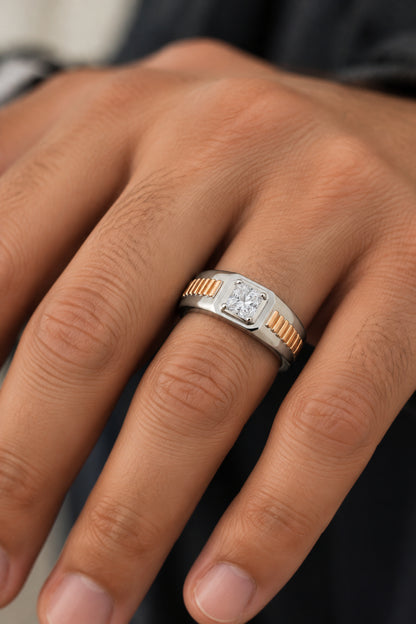 Royal Ribbed Silver Ring