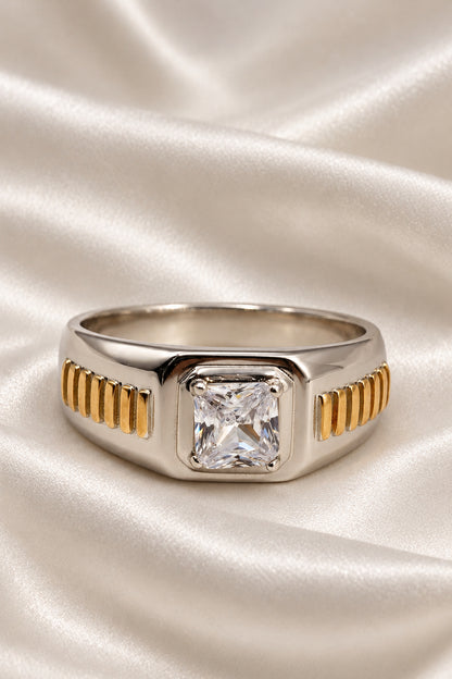 Royal Ribbed Silver Ring