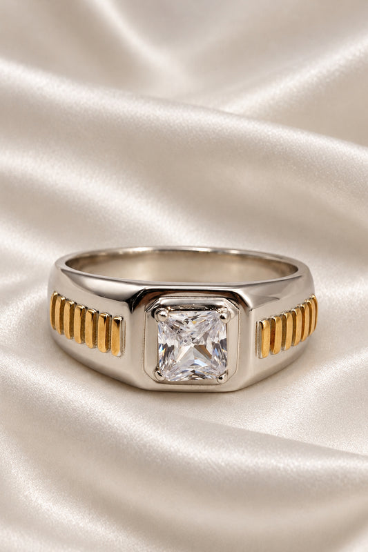 Royal Ribbed Silver Ring