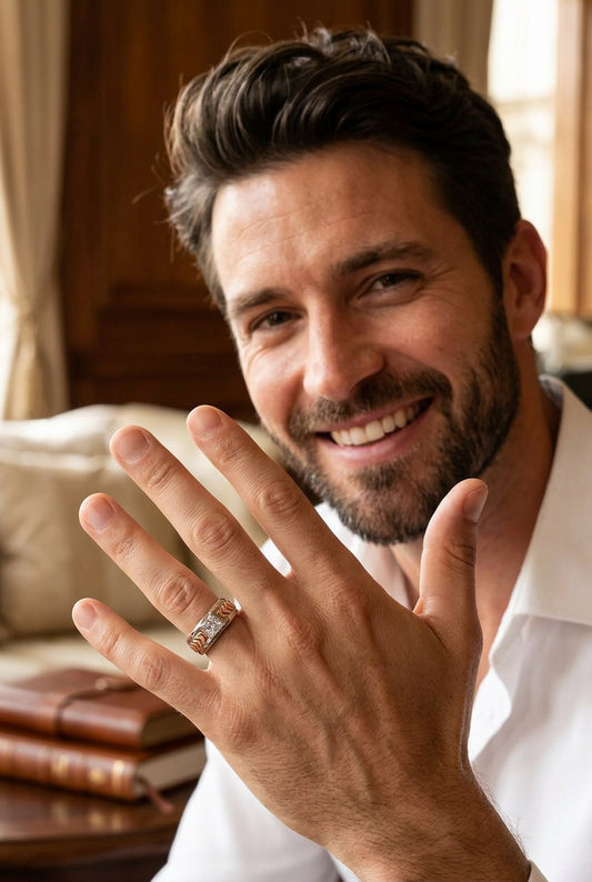 Royal Chevron Silver Ring