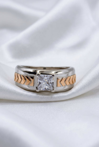 Royal Chevron Silver Ring