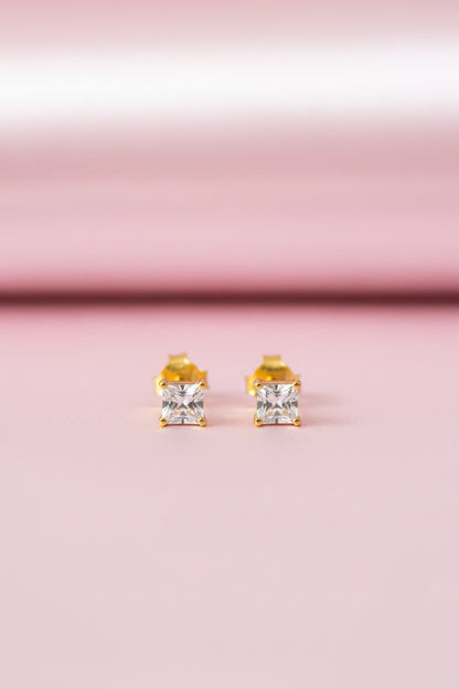 Sparkle Square Stud Earrings