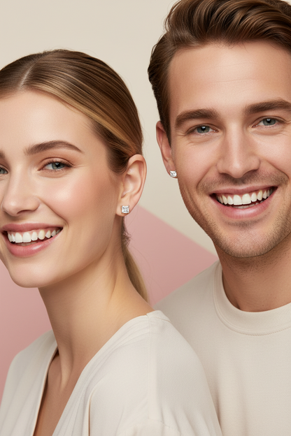 Sparkle Square Stud Earrings