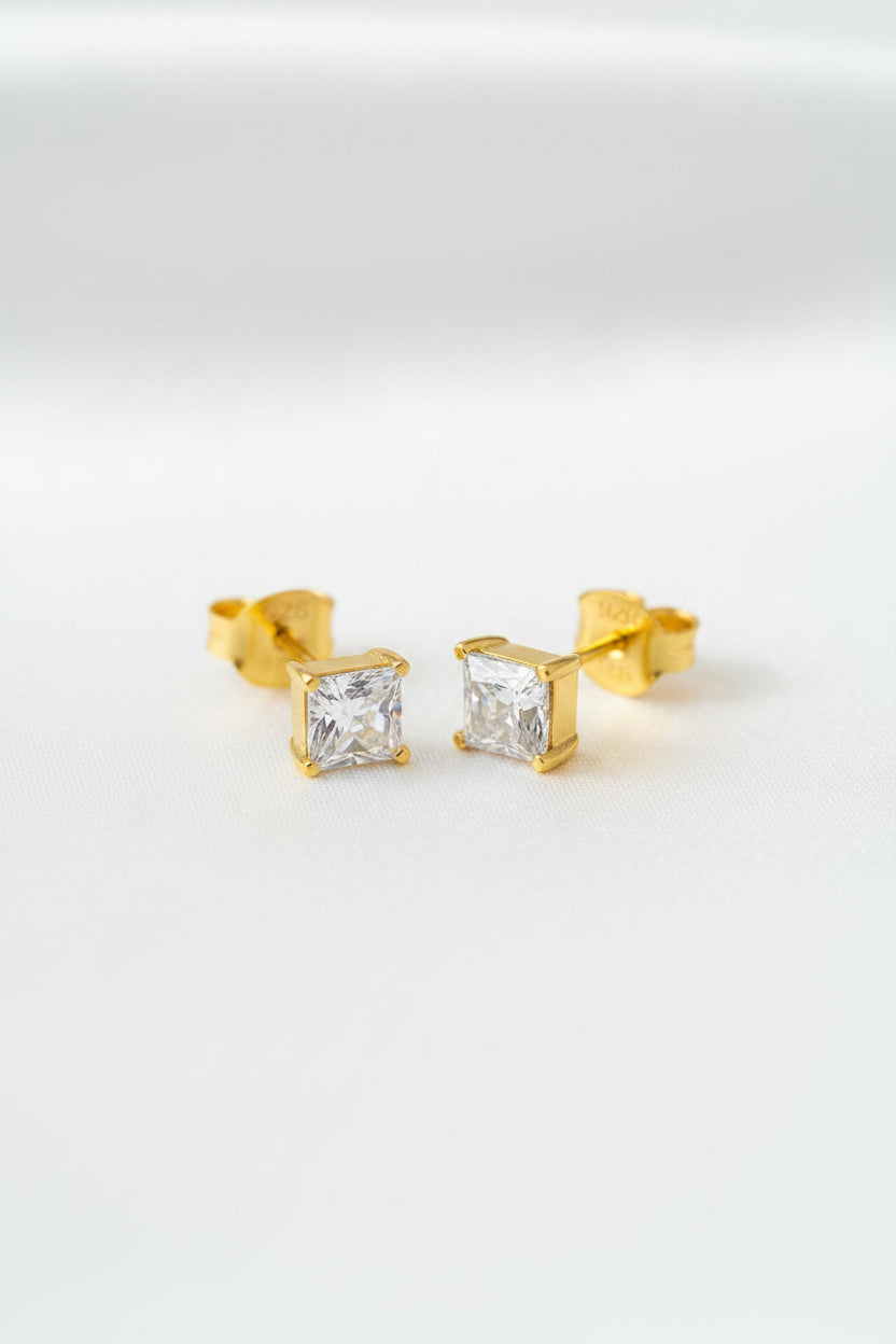 Sparkle Square Stud Earrings