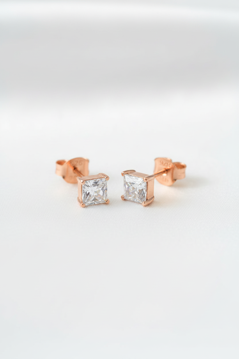 Sparkle Square Stud Earrings