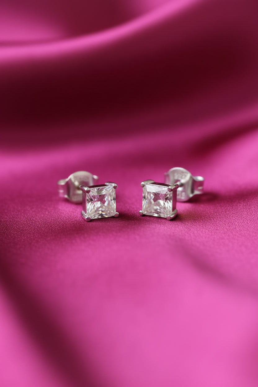 Sparkle Square Stud Earrings