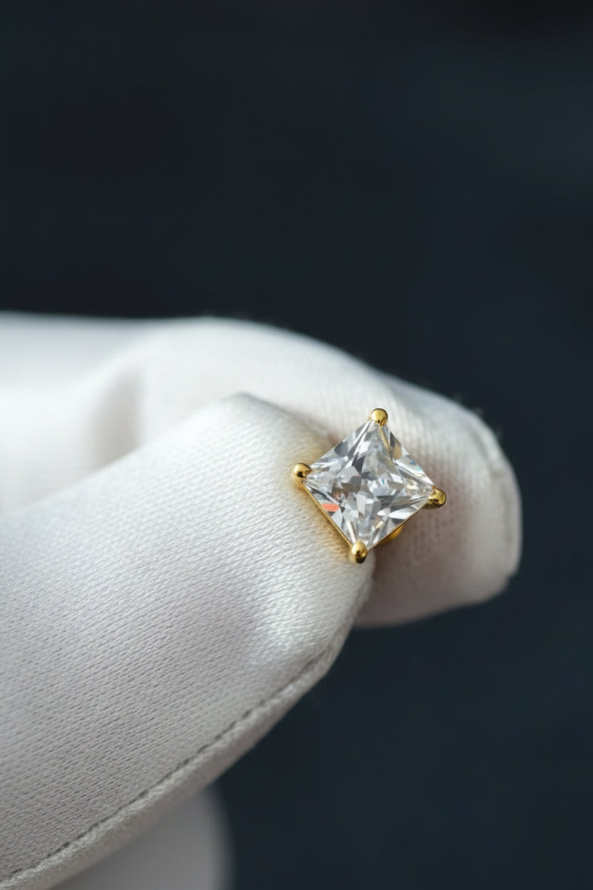 Sparkle Square Stud Earrings