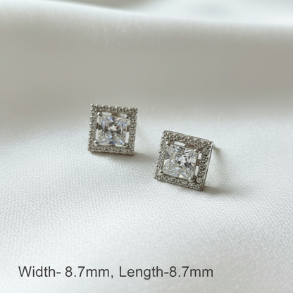 LumiSquare Halo Silver Studs