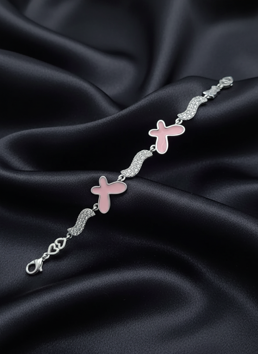 Rose Flutter Silver Bracelet