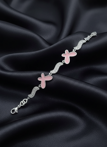 Rose Flutter Silver Bracelet