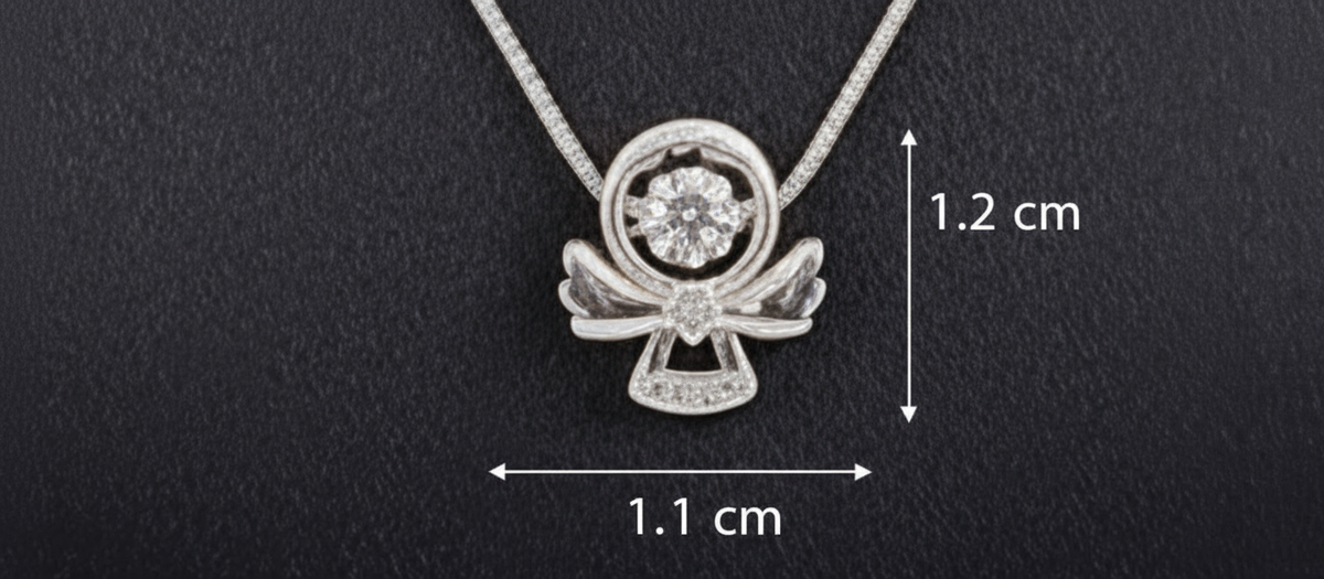 Shimmering Guardian Angel Silver Pendant