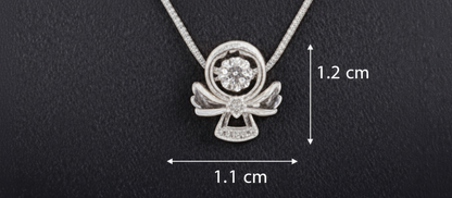 Shimmering Guardian Angel Silver Pendant