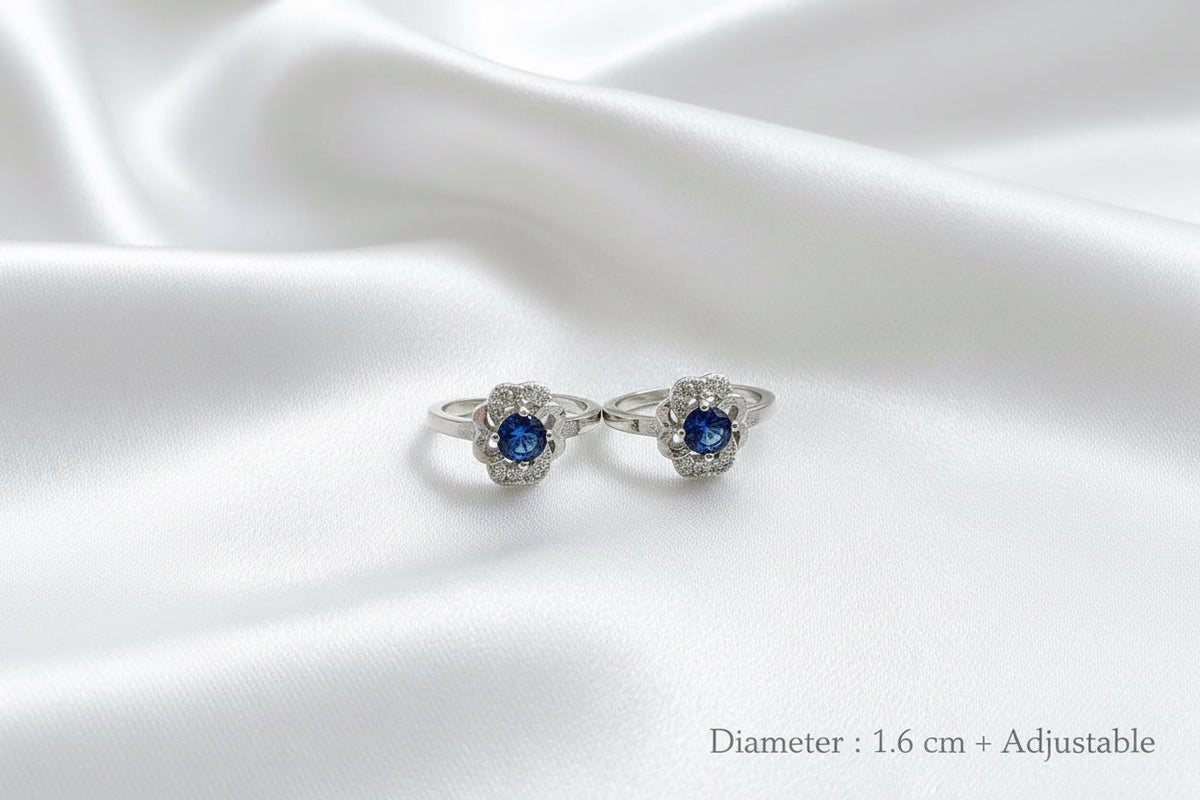 Toe Ring With Blue Zircon