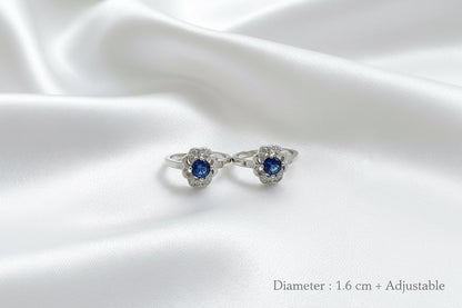 Toe Ring With Blue Zircon
