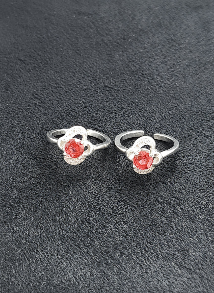Scarlet Bloom Toe Rings