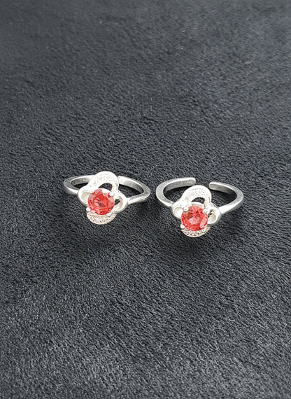 Scarlet Bloom Toe Rings