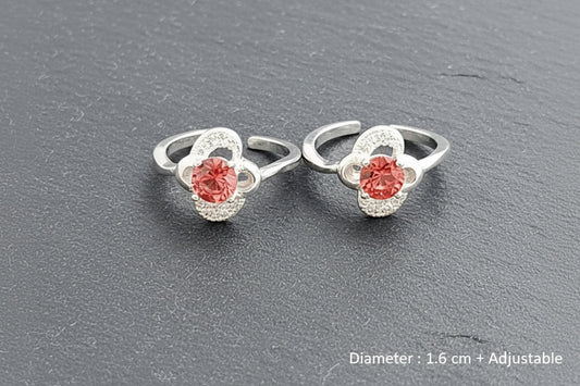 Scarlet Bloom Toe Rings