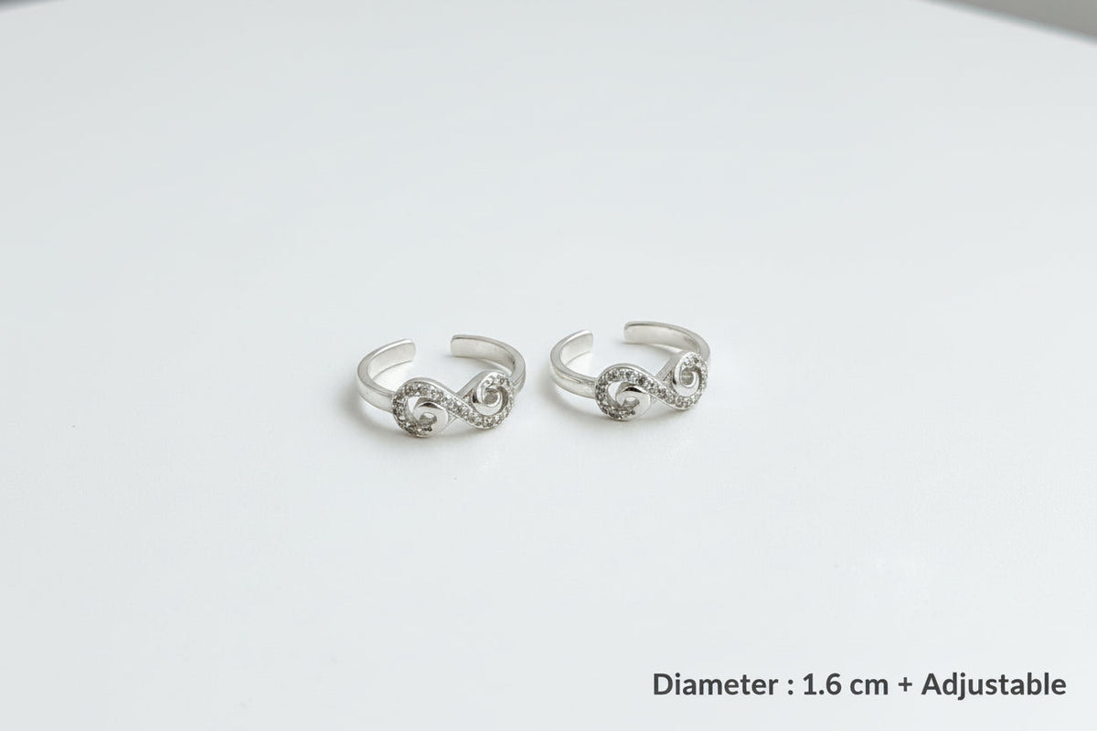 Silver Elegant Toe Rings