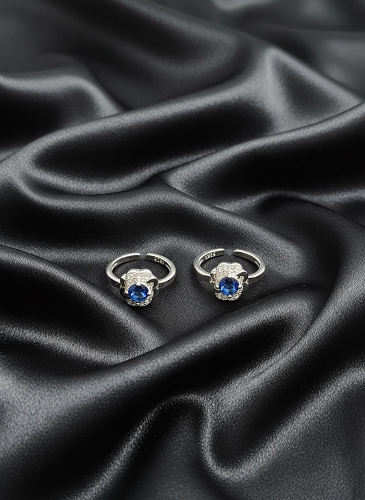 Toe Ring With Blue Zircon