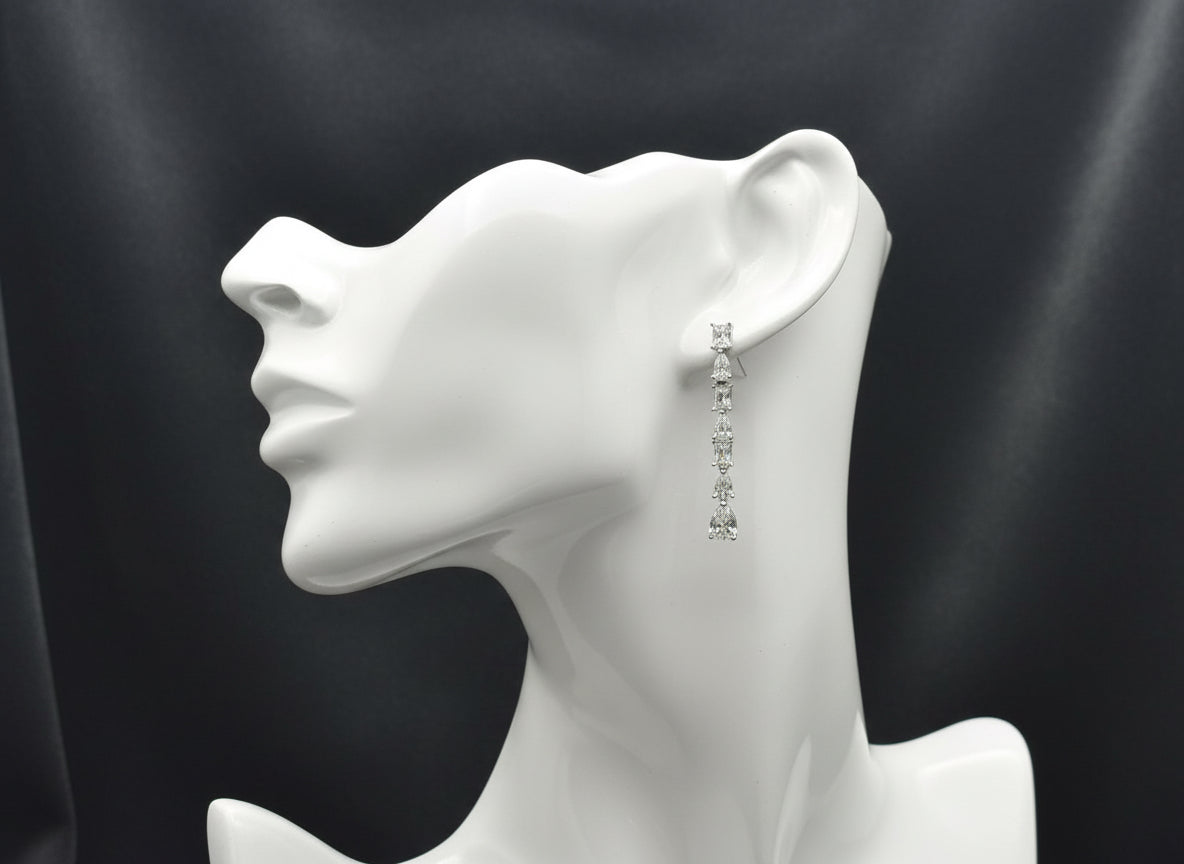 Silver Celeste Linea Drop Earrings