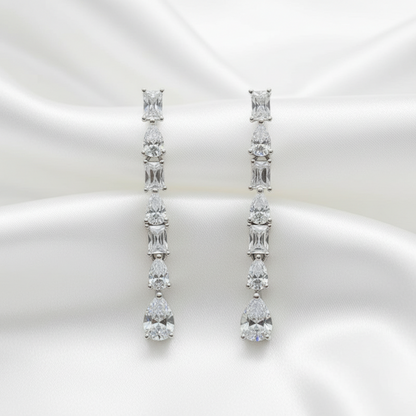Silver Celeste Linea Drop Earrings