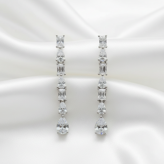 Silver Celeste Linea Drop Earrings