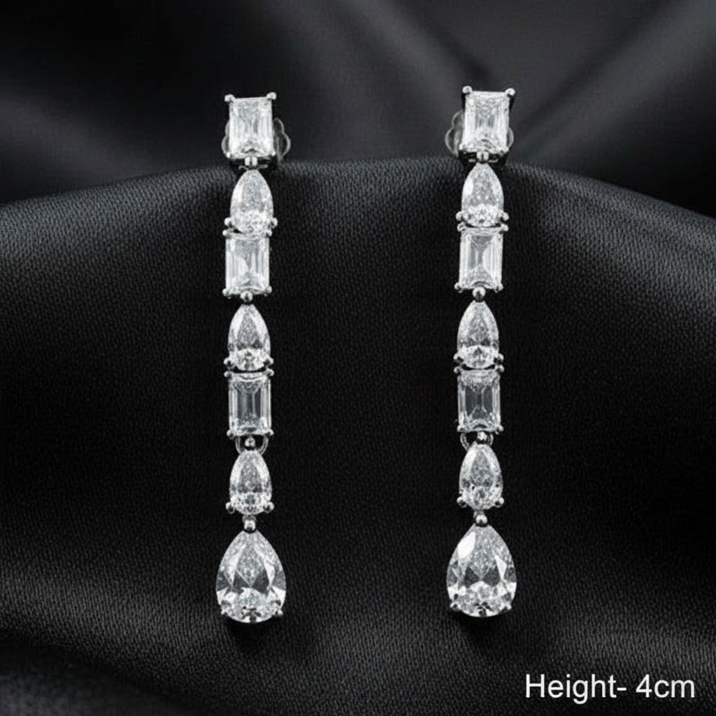 Silver Celeste Linea Drop Earrings