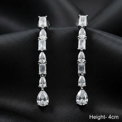 Silver Celeste Linea Drop Earrings