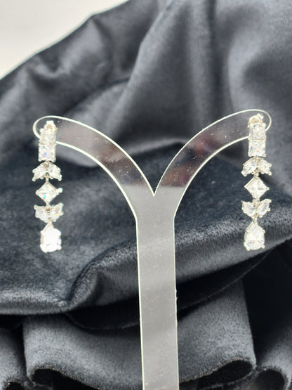 Silver Luna Cascade Drop Earrings