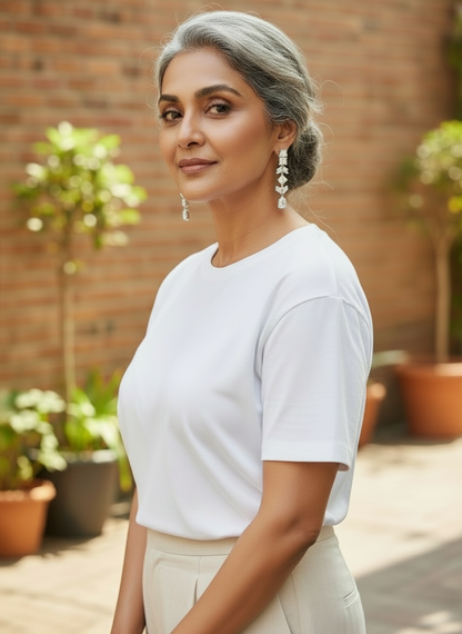 Silver Luna Cascade Drop Earrings