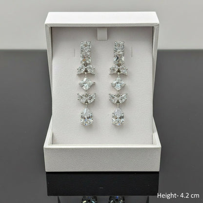 Silver Luna Cascade Drop Earrings