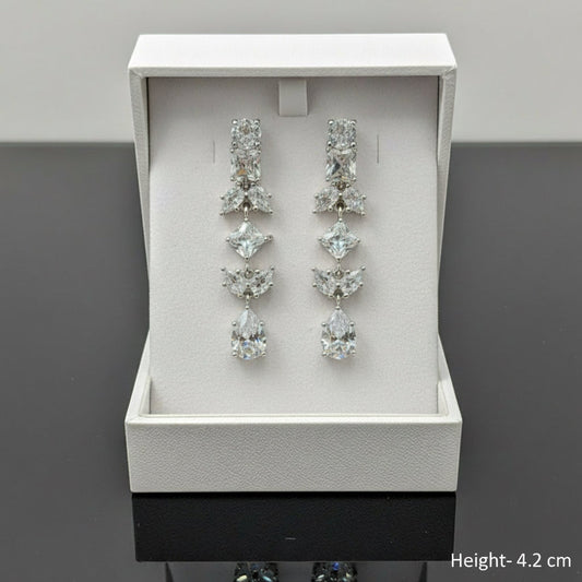 Silver Luna Cascade Drop Earrings