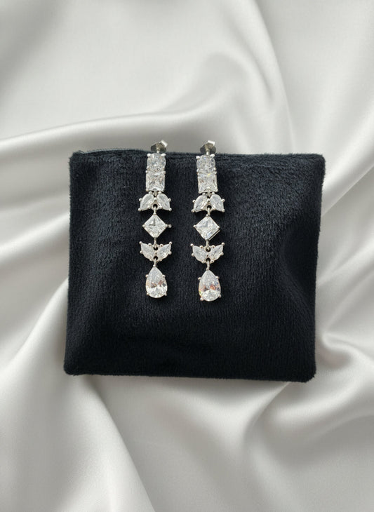 Silver Luna Cascade Drop Earrings