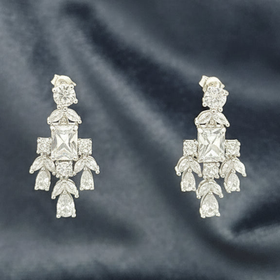 Silver Crystal Petal Cascade Drops