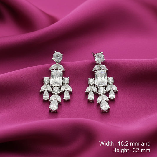 Silver Crystal Petal Cascade Drops