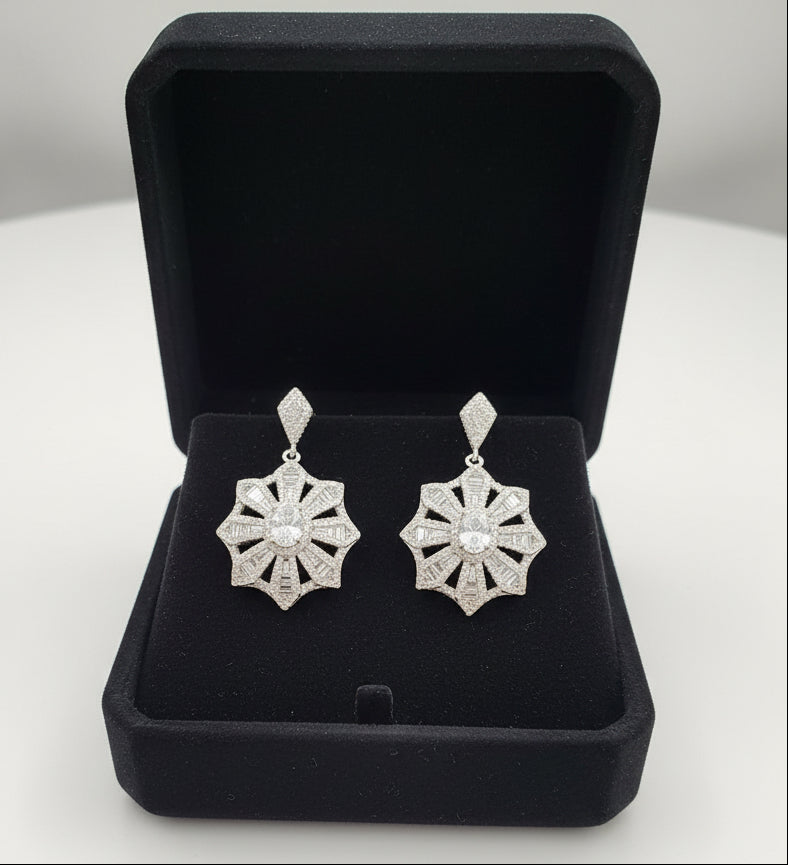 Silver Aurora Radiant Bloom Earrings