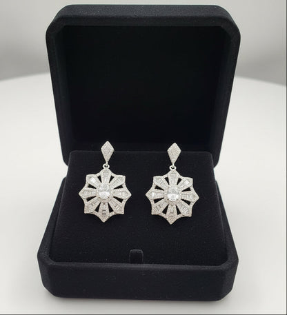 Silver Aurora Radiant Bloom Earrings