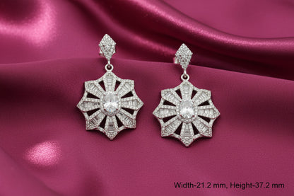 Silver Aurora Radiant Bloom Earrings