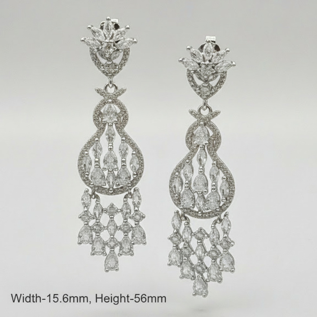 Silver Lotus Royale Chandelier Earrings