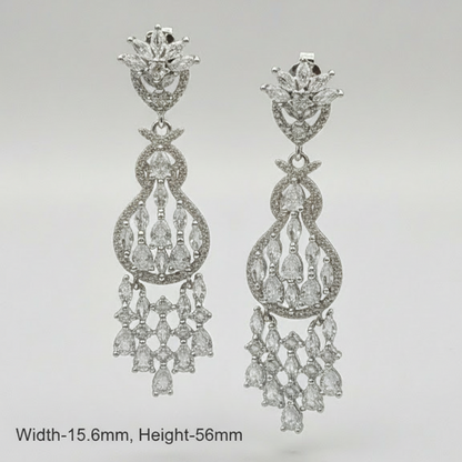 Silver Lotus Royale Chandelier Earrings