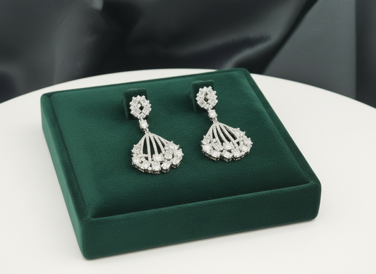 Silver Regalia Zirconia Cascade Earrings