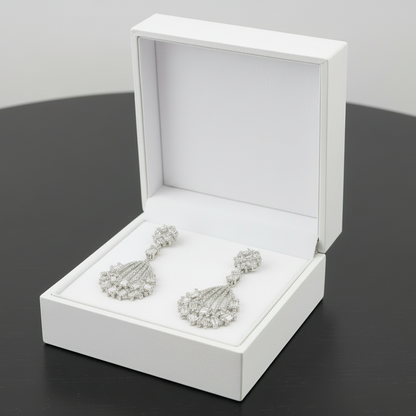 Silver Regalia Zirconia Cascade Earrings