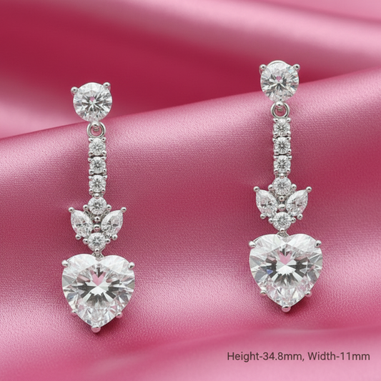 Silver Hearts of Radiance Drop Earrings