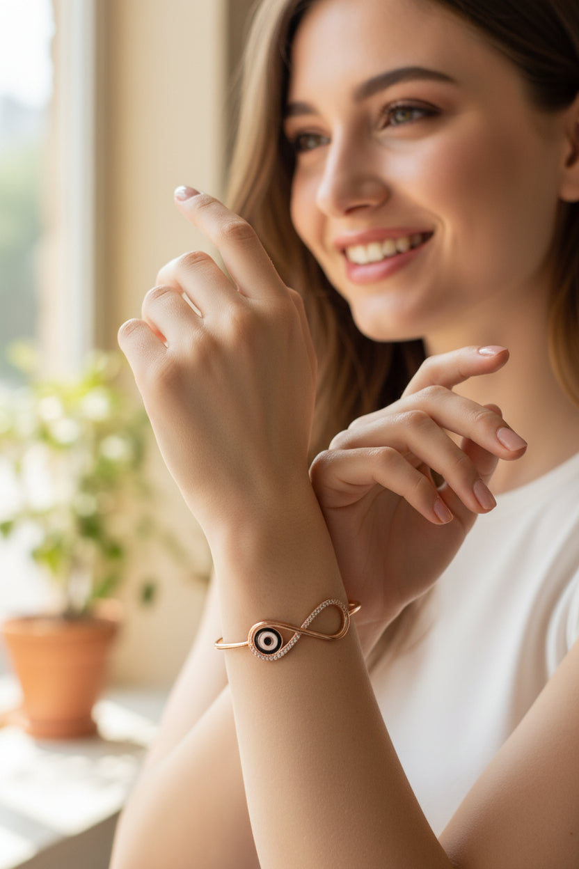 Infinity Evil-Eye Cuff