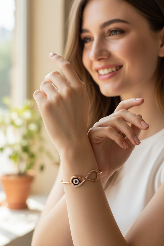 Infinity Evil-Eye Cuff