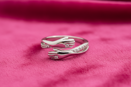Embrace Duo Silver Ring