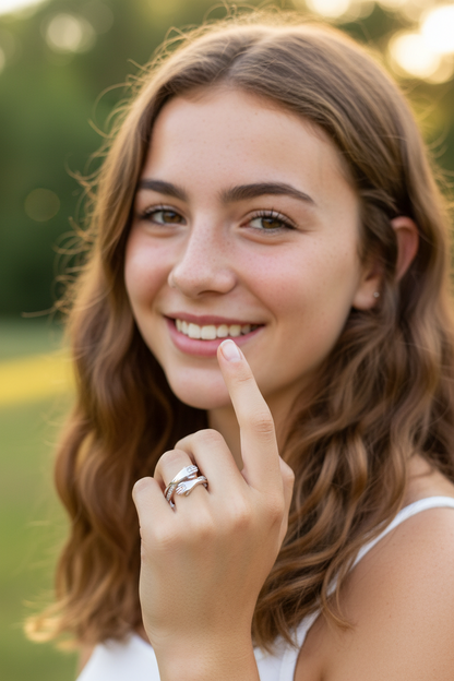 Embrace Duo Silver Ring