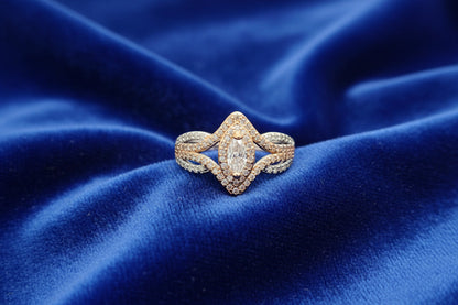 Rose Prism Marquise Silver Ring