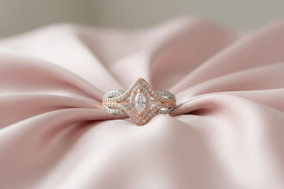 Rose Prism Marquise Silver Ring